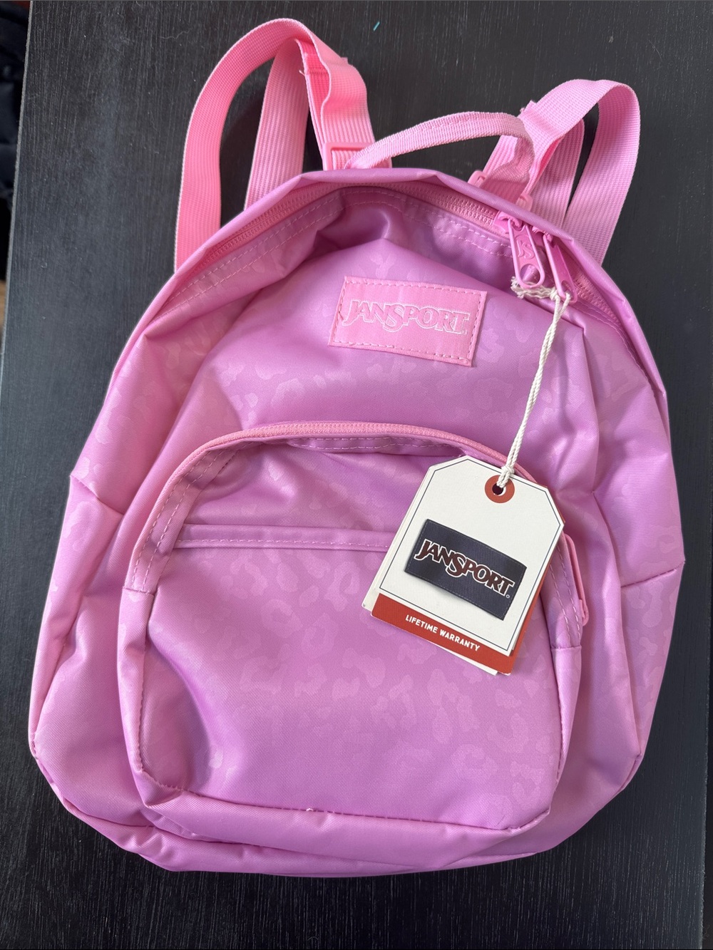 Jansport Small Pink Leopard-Print Backpack